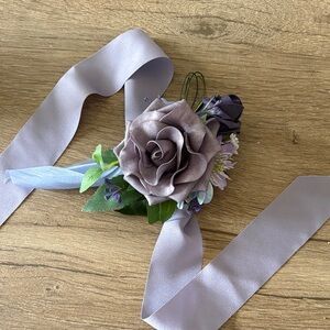 Lavender Rose Wrist Corsage - Women Accessories